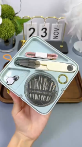 Okemio Benang Jarum Set Portable Dengan Gantungan Karet