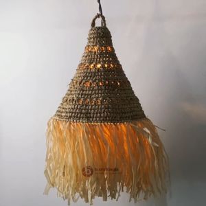 Kap Lampu Gantung Unik Anyaman Serat Alam Diameter 30cm Kerajinan Anyaman B Craft jogja