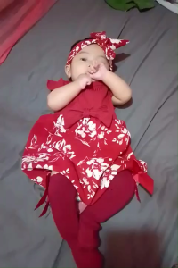Newborn Clothes Baby Girl Dress Red Set With Headband Shoes Socks Floral Short Sleeve For 1 Year Old