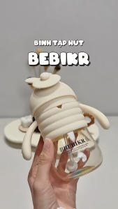 Bình tập hút BEBIKR cầu vồng có nắp lật Bình tập uống cầu vồng có dung tích 300ml phù hợp cho bé