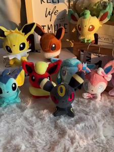 AOGER | 9 Styles Soft Mini Eeveelutions Plush Pendant Flareon Vaporeon Jolteon Espeon Handheld Doll For Multi Scene Decor Ornament