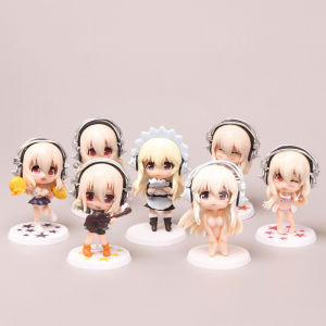 Bandai | 1/3/7pcs Japan Anime SUPERSONICO Action Figure Toys Super Sonico Swimwear Version Q Collection Model Decoration Toy