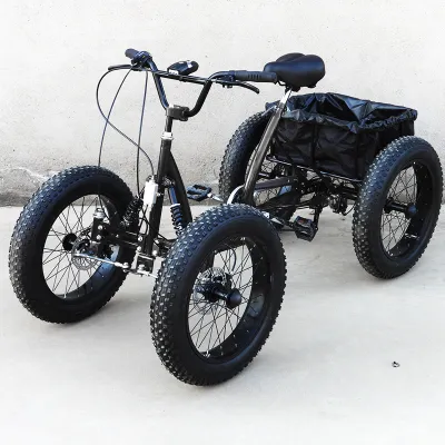 Fat Tire Off-Road Tricycle Four-Wheel Pedal Bicycle Snowground Pedal Car for Men Double Seat Three Wheel Bicycle