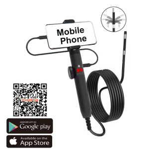 Two-Way 360 ° Rotating Borescope 1080P Camera endoscope with Light 6mm Waterproof Probe Endoscope with Android/iOS Phone