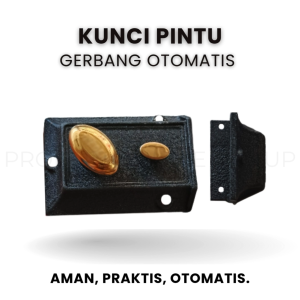 Kunci Pintu Gerbang Otomatis Gate Lock Pengunci Pintu Warna Hitam Pengunci Pagar