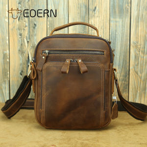 EDERN 2025 New Crazy Horse Leather Mens Shoulder Bag: A Durable & Stylish Choice