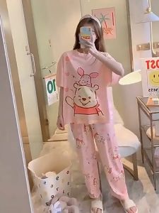 Set 3in1 Baju Tidur Wanita Piyama Celana Pendek Celana Panjang Setelan Cewek Sleepwear Nightgown Stelan Lucu Murah Karakter Fashion Pyjama Girl Woman