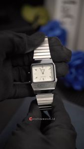 Jam Tangan Wanita Casio AQ-800E-7A2 Vintage White Dial Silver Stainless Steel Band