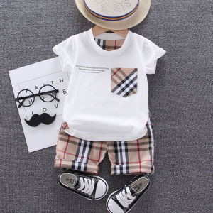New Summer Boys Set: Cotton Shorts & Short Sleeve Fashion Two-Piece Set