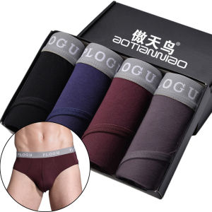4-Pack Modal Mens Briefs Bamboo Fiber Pure Cotton Sweat-Absorbent Breathable Mens Underpants Shorts Underpants