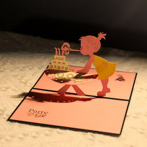 Creative Birthday Greeting Card Gift: Handmade 3D Paper Sculpture & Precise Small Card Sentiments