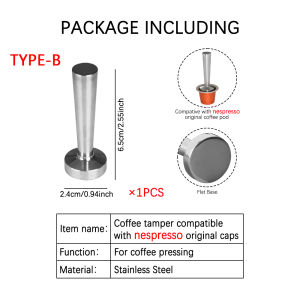 Coffee Pressing Powder Hammer Stainless Steel Coffee Tamper Tool Compative With Nespresso/dolce/vertuo/illy/k-cup Pods
