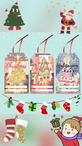Christmas Tag Labels For Your Gifts and Souvenirs | 9 pieces per pack