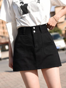 High Waist A-Line Mini Skirt for Women Denim Short Skirts Spring Summer New Style Anti-Light Slimming Bodycon Skirt