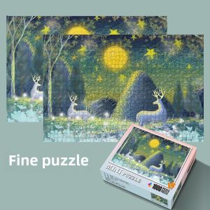 Puzzle 1000 Pieces Adult Super Difficult Mini Cartoon Anime Kids Educational Toys Landscape Paper Stress Relief Gift