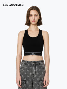 ANN ANDELMAN | Black Short Knitted Out Sporty Tank Top