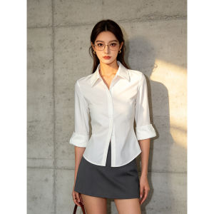 PIAOYA | Black Elegant Waist Shaping Shirt