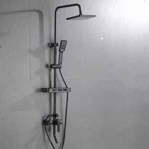 Stainless Shower Set with Faucet 4 in 1 Shower Head Set with Hose and Holder High Water Discharge Hot and Cold High Quality Shower Set and Saving Water