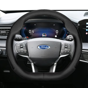 Suitable for Ford Ultra-Thin Breathable Leather Steering Wheel Cover Suitable for Focus Mk2 Mk3 Fiesta Mk7 Transit Custom Mondeo Mk4 Ranger Kuga Mk8 Puma Fusion Mk5 Mustang 2 3 4 Smax Grand