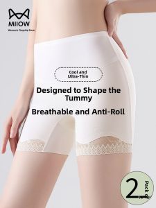 MiiOW | High Waist Ice Silk Seamless Anti-Light Safety Pants Women Summer Bottoming Shorts High Waist Ice Silk Seamless Anti-Light Safety Pants