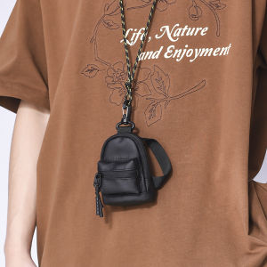 Mini Coin Purse Earphone Bag Hip Hop Cool Small Satchel Card Holder Key Case Trendy Brand Backpack Hanging Bag Crossbody Bag
