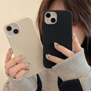 CrashStar Knitted Texture Silicone Soft Shockproof Phone Case For iPhone 16 15 14 13 12 11 Pro Max XS XR X 8 7 Plus + SE 2020 Non-slip Phone Casing Solid Color Simple Phone Cover Shell Hot Sale