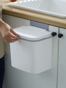 MEILKEA Trash Bin Hanging Foldable Easy Open Kitchen Bathroom Home Care