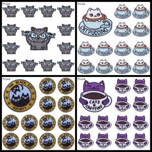 10PCS Cartoon Animal Patches Cat Applique Embroidered Patches For Clothing Thermoadhesive Patches On Kids Clothes Badges DIY