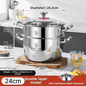 YIYIPAI | Food-grade 304 Stainless Steel Gas and Electric Stove Compatible Heavy-duty Soup Pot