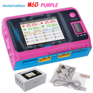 ToolkitRC M6D Green Purple 500W 15A DC Dual Channel Smart Charger Discharger For 1-6S Lipo Battery FPV Model Spare Part Replace