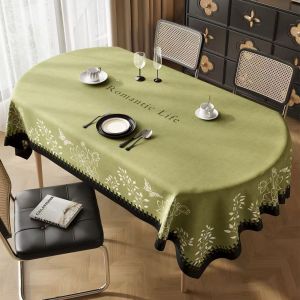 ผ้าคลุมโต๊ะทรงอีเลปซันสไตล์ฝรั่งเศส กันน้ำ กันน้ำมัน ไม่ต้องซัก ป้องกันความร้อน 2025 ใหม่ หรูหรา ไฮเอนด์ ผ้าคลุมโต๊ะทานอาหาร ผ้าคลุมโต๊ะกาแฟ