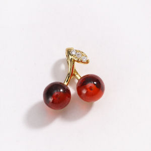 Full Zircon Lemon Cherry Strawberry Fruit Diy Pendant Fashion Sweet Luxury Choker Charms Necklace Accessories Jewelry Party Gift