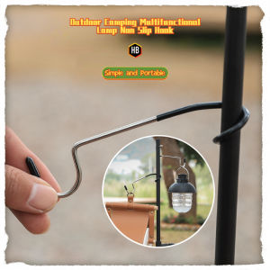 Camping Lamp Hook Stainless Steel Tent Light Pole Non Slip Hook Multifunctional Portable Outdoor Lamp Holder Hook