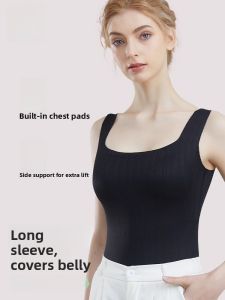 MiiOW | MiiOW Womens Strap Vest Tank Top Sleeveless Summer Fashion Innerwear Outerwear No Bra Needed Base Shirt Polyester Fabric