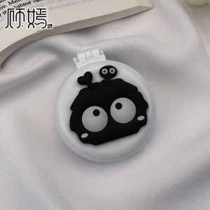Mini Portable Heart Shaped Coal Ball Folding Airbag Massage Comb Mirror Integrated Personal Hygiene Tool Compact Size