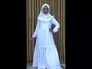 Baju Muslim Anak Perempuan Set Jilbab Putih