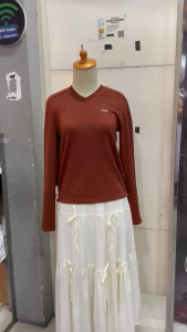 Remix Kaos Wanita Kasual Knit RIFC300J Lengan Panjang Katun Premium