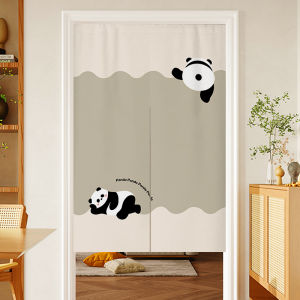 Cartoon Cloth Door Curtain For Home Punch-Free Cute Panda Decorative Curtain Bedroom Partition Curtain Kitchen Shade Curtain