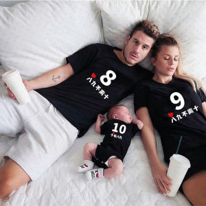 Different Fried Street Parent-Child Clothes Summer Clothes Trendy One Family Three Mouth Four Mouth Internet Celebrity Baby Clothes Short Sleeve T-Shirt