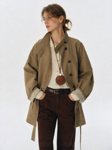 SHEITAOZI | Cotton Linen Blend Trench Coat Female Autumn Loose Fashion