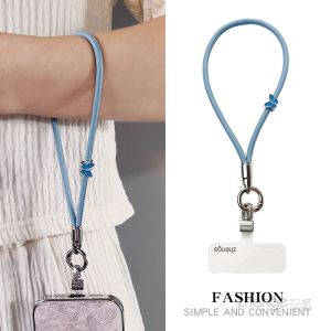 Fashionable Butterfly Design Leather Phone Strap Womens Style Keychain Handheld Chain Mobile Phone Case Drop Prevention Short Model