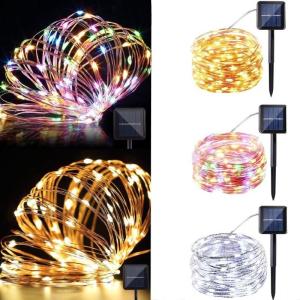 LED Copper Wire Fairy Lights Solar Powered String Lights 8 Modes For Xmas Patio Party Wedding Outdoor Christmas Decoration