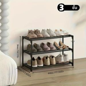 ชั้นวางรองเท้าสามชั้น 1 ชิ้น ชั้นวางรองเท้าที่ทนทาน ภาชนะเก็บรองเท้าที่ประกอบง่าย เหมาะสำหรับทางเข้าบ้าน