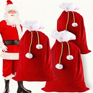 50/100x70cm Santa Claus Christmas Sack Bag Drawstring Bag Costume Sacks for Presents Kids Stocking Stuffer Bags for Gifts