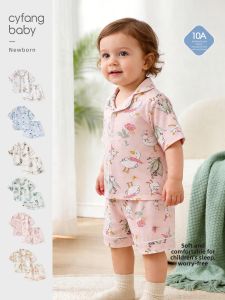 CAIYINGFANG | Pure Cotton Thin Summer Pajamas Shorts Set