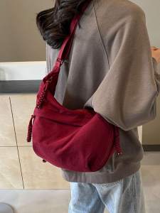 Horn Crossbody Bag for Women New Arrival Niche Design Cloth Bag Large Capacity Fancy Shoulder Bag for Women Underarm Bag