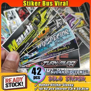 Stiker Bus Panjang Isi 42pc SUDAH DIPOTONG Bahan Chromo Glossy Anti Air