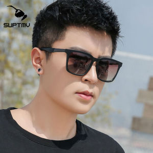 Suptmv Minimalist Sun Galasses for Men Original Seaside Sun Protection UV Shades for Men Brand Square Frame Driving Korean Style Casual Glasses