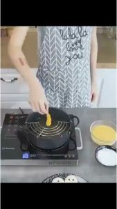 ORANGE Deep Fryer Mini Dengan Rak Tirisan Untuk Minyak 20CM Wajan Penggorengan Multifungsi