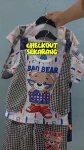 Setelan Baju Rompi Bayi Anak Laki-Laki Motif Rompi Panda & Rompi Bear - Usia 3-18 Bulan - Lazkids Fashion - All Size